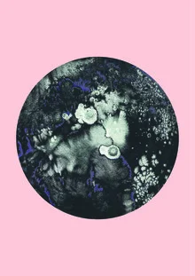 Illustration by Julia Hariri: geometric planet in pastel shades.
