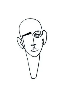 Illustration by Julia Hariri: abstract line drawing of a face
