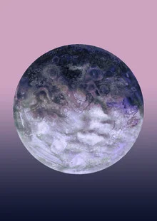 Illustration by Julia Hariri: lilac gradient in space with spherical elements