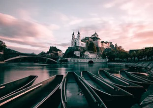 Photo art by Niels Oberson: morning mood over Aarburg Castle in Switzerland