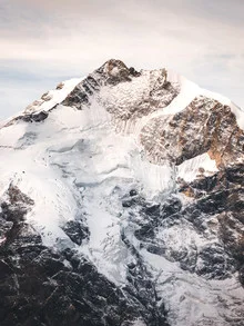 Photo art by Niels Oberson: view of Piz Bernina and its glacier landscape