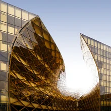 Wandbild von Oliver Matziol: minimalistische Darstellung von Wikingerarchitektur in Malmö