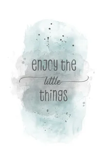 Wall art in watercolor: soft turquoise text featuring motivational phrases.
