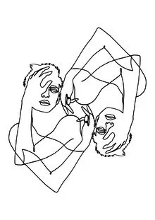 Photo art by Julia Hariri: minimalist ink drawing of a face