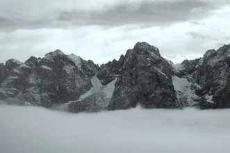 Photo art by Katharina Stöcker: serene November landscape with mountains and clouds
