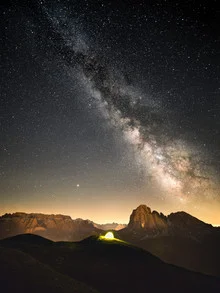 Photo art by Roman Huber: Milky Way over the Dolomites in South Tyrol