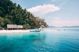 Photo art by Sebastian ‘zeppaio' Scheichl: tropical beach with palms and turquoise water