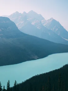 Photo art by Sebastian ‚zeppaio' Scheichl: blue mountain landscape with lake in Canada