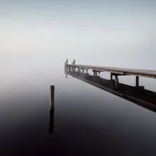 Photo art by Franz Sussbauer: tranquil lake with fog and jetty in soft light