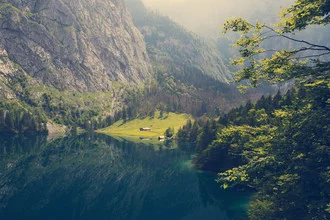 Beautiful view of Fischunkelalm at Ober lake in Bavaria.
