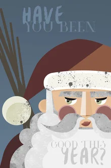 Wandbild von Sabrina Ziegenhorn: fröhliche Weihnachtsillustration mit Nikolaus