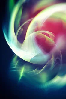 Abstract illustration with dynamic colors and wave movements, futuristic style