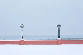 Photo art by Michael Belhadi: calm winter landscape at Binz beach