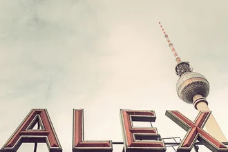 Photo art by Michael Belhadi: S-Bahn in Berlin, illuminated sign at Alexanderplatz