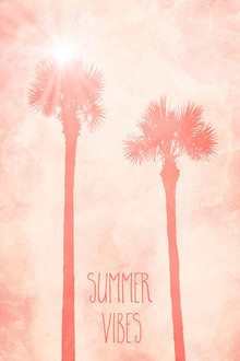 Melanie Viola, Graphic Art PALM TREES living coral
