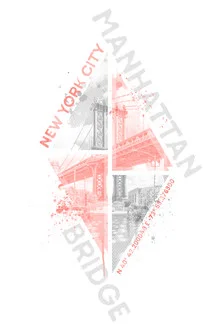 Melanie Viola, Coordinates NEW YORK CITY Manhattan Bridge living coral - United States, North America