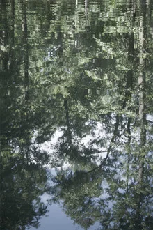 Fotokunst von Studio Na.hili: ruhige Wasserlandschaft mit Spiegelung im Spreewald