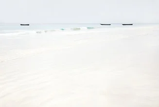 Photo art by Victoria Knobloch: gentle waves at Diani Beach with boats