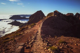 Photo art by Jean Claude Castor: hiking path above the clouds in Madeira