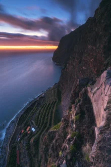 Photo art by Jean Claude Castor: Blue hour over the Cabo Girao cliff in Madeira