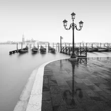 Photo art by Ronny Behnert: misty Venice with gondolas and lanterns