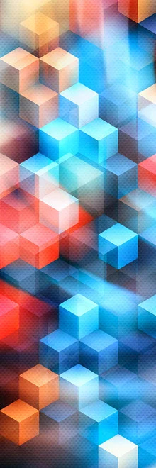Abstrakte Illustration mit lebhaften Farben und geometrischen Formen