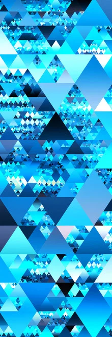 Abstraktes Muster in Blau mit dynamischen Formen und modernen, geometrischen Elementen.