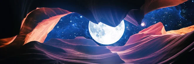Photo art by Artenyo: surreal Grand Canyon with moon and stars