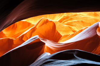 Peter Wey, Glowing sandstone in Lower Antelope Slot Canyon, Page, Arizona, USA (American Samoa, Oceania)