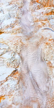 Photo art by Jörg Faißt: close-up of travertine in the hot springs of Yellowstone.