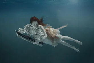 Photo art by Katja Kemnitz: A gentle water nymph underwater.