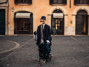 Photo art by Philipp Awounou: a humorous faceless man on the street.