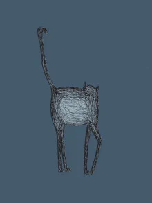 Photo art by Andrea Hansen: elegant cat with a long tail in soft colors