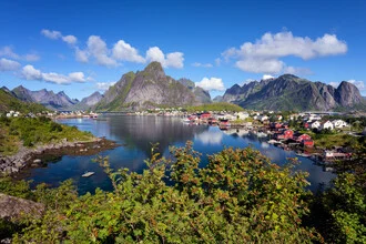 Photo art by Dave Derbis: peaceful Arctic fishing village in Norway