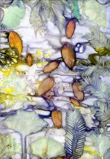 Photo art by Ulrike Kösterke: Evening mood at the beach with soft colors and plants.