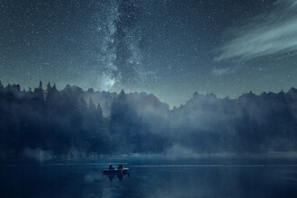 Oliver Henze, Night fishing on the lake with milky way (Germany, Europe)