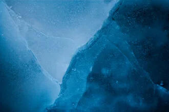 Photo art by Sebastian Worm: frozen ice crystals on a smooth ice surface