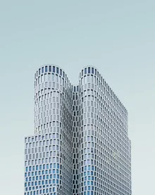 Photo art by Simone Hutsch: wavy architecture under a clear sky