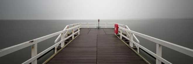 Photo art by Dennis Wehrmann: serene seascape with jetty in Hohwacht