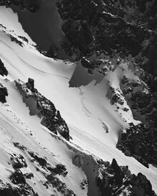 Photo art by Ivan Bandic: freeride skier in a snowy mountain landscape