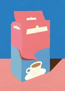 Illustration by Rosi Feist: coffee cup with espresso and collage elements