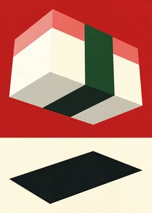 Wall art by Rosi Feist: flying nigiri sushi in a playful, colorful style