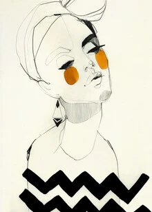 Illustration by Ekaterina Koroleva: colorful fashion design with flowing lines