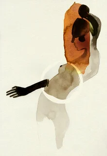 Wall art of a clown: playful silhouette of a woman in a fashionable pose