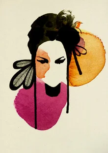 Wall art by Ekaterina Koroleva: stylish illustration of a woman in watercolor