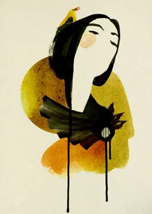 Wall art by Ekaterina Koroleva: stylish watercolor portrait of a woman