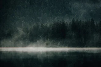 Photo art by Stefan Sträter: misty lake enveloped in fog in the Alps