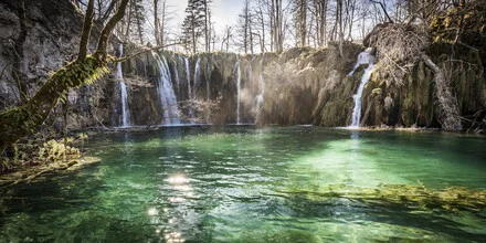 Photo art by Andreas Adams: turquoise water in Plitvice Lakes, peaceful landscape