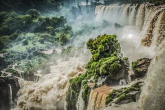 Photo art by Andreas Adams: rocky landscape with waterfall in Argentina