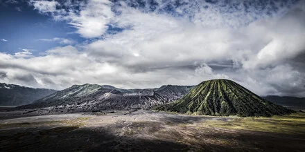 Photo art by Andreas Adams: gentle clouds over Mount Bromo in Indonesia